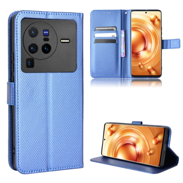 For vivo X80 Pro 5G Diamond Texture Leather Phone Case