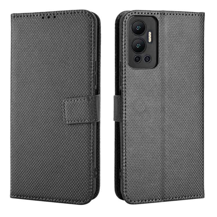 For Infinix Hot 12 Diamond Texture Leather Phone Case