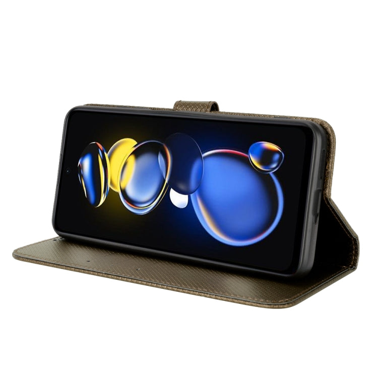 For Xiaomi Redmi Note 11T Pro 5G Diamond Texture Leather Phone Case