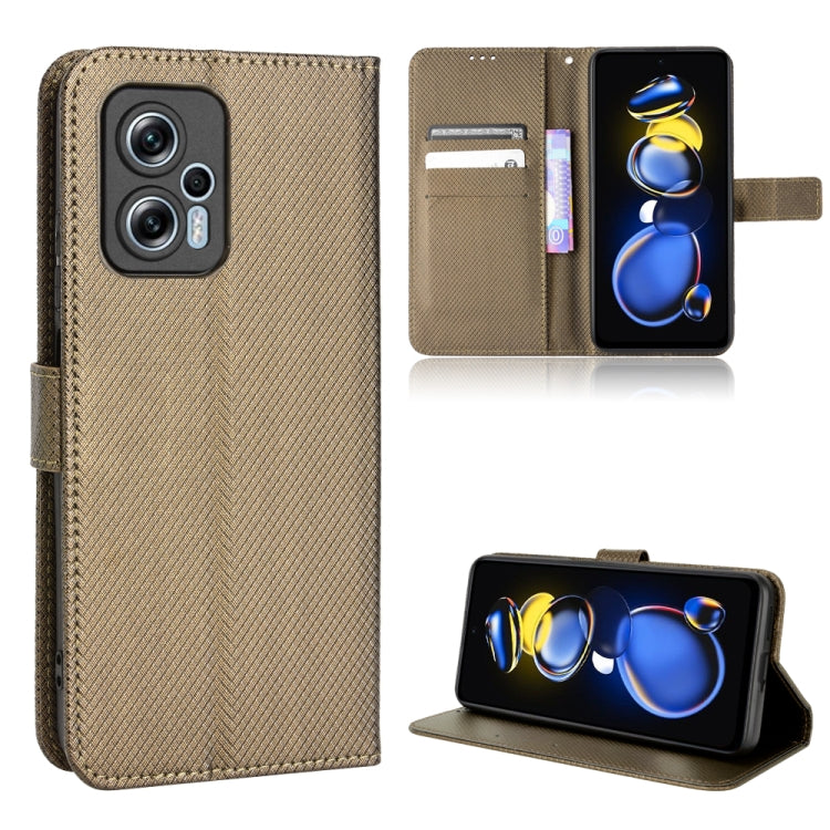 For Xiaomi Redmi Note 11T Pro 5G Diamond Texture Leather Phone Case