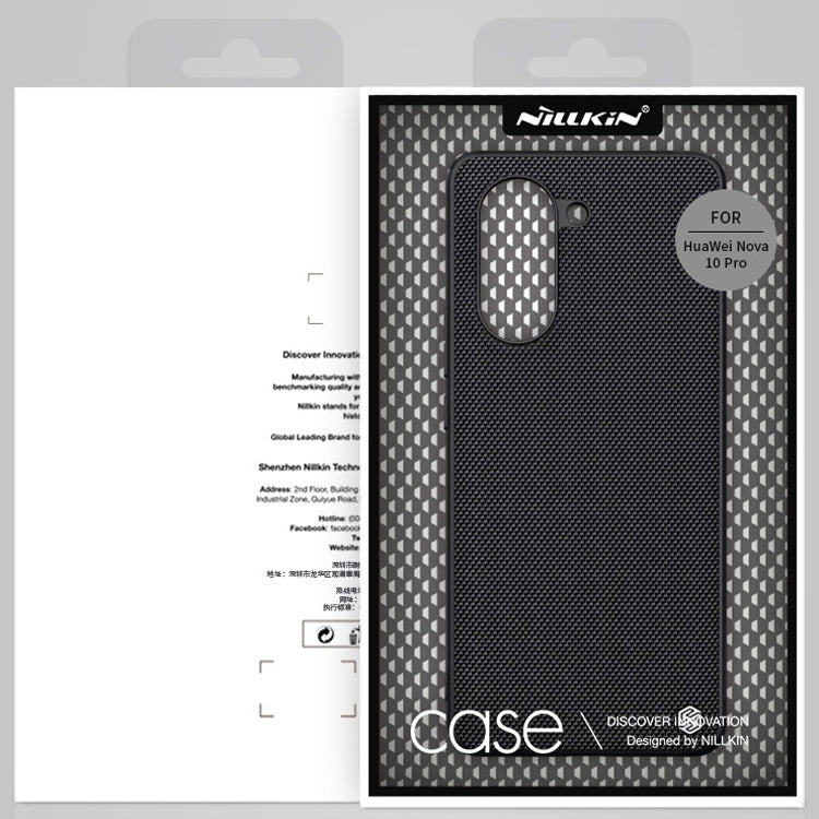 For Huawei nova 10 Pro NILLKIN 3D Texture Nylon Fiber PC+TPU Phone Case(Black)
