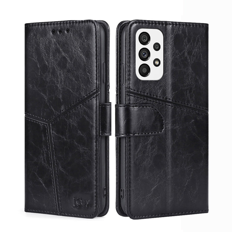 For Samsung Galaxy A73 5G Geometric Stitching Horizontal Flip Leather Phone Case