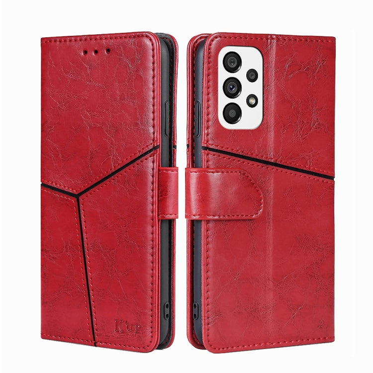 For Samsung Galaxy A73 5G Geometric Stitching Horizontal Flip Leather Phone Case