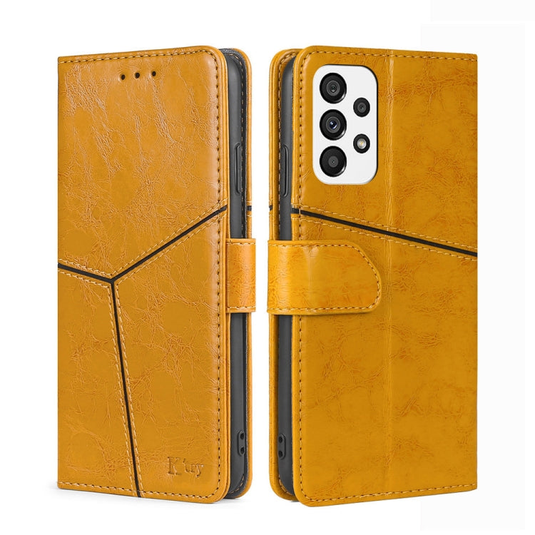 For Samsung Galaxy A73 5G Geometric Stitching Horizontal Flip Leather Phone Case