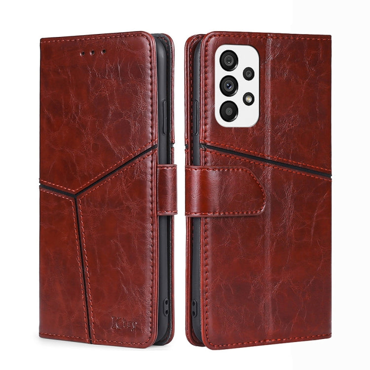 For Samsung Galaxy A73 5G Geometric Stitching Horizontal Flip Leather Phone Case