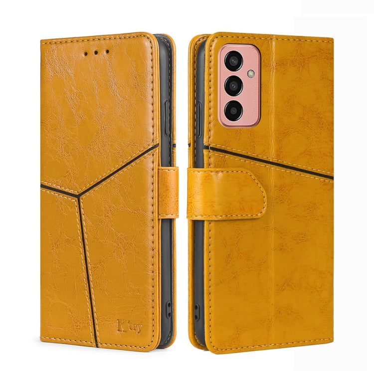 For Samsung Galaxy M13 Geometric Stitching Horizontal Flip Leather Phone Case