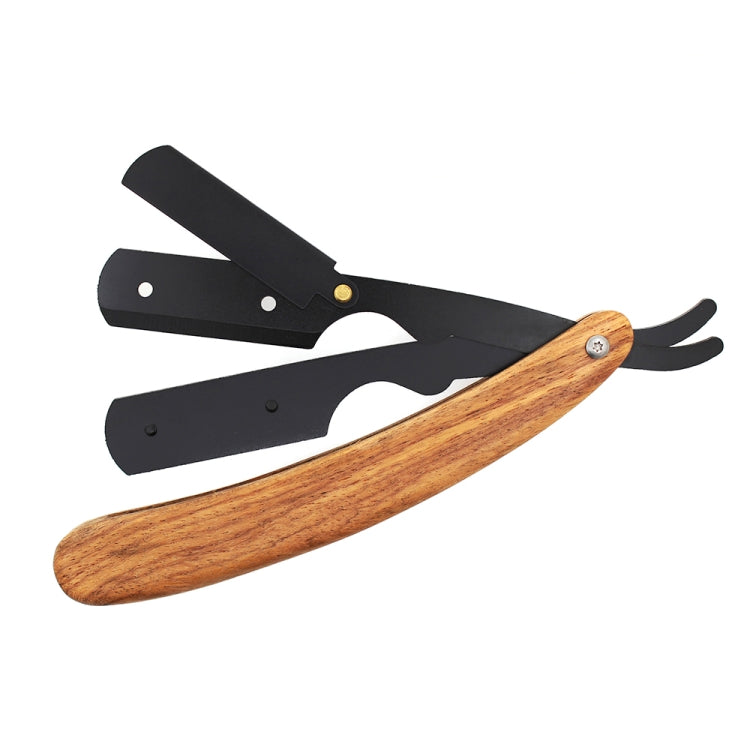 H-16 Men Classic Replaceable Blade Manual Shaver Folding Shaving Razor(Pale Wood Texture)