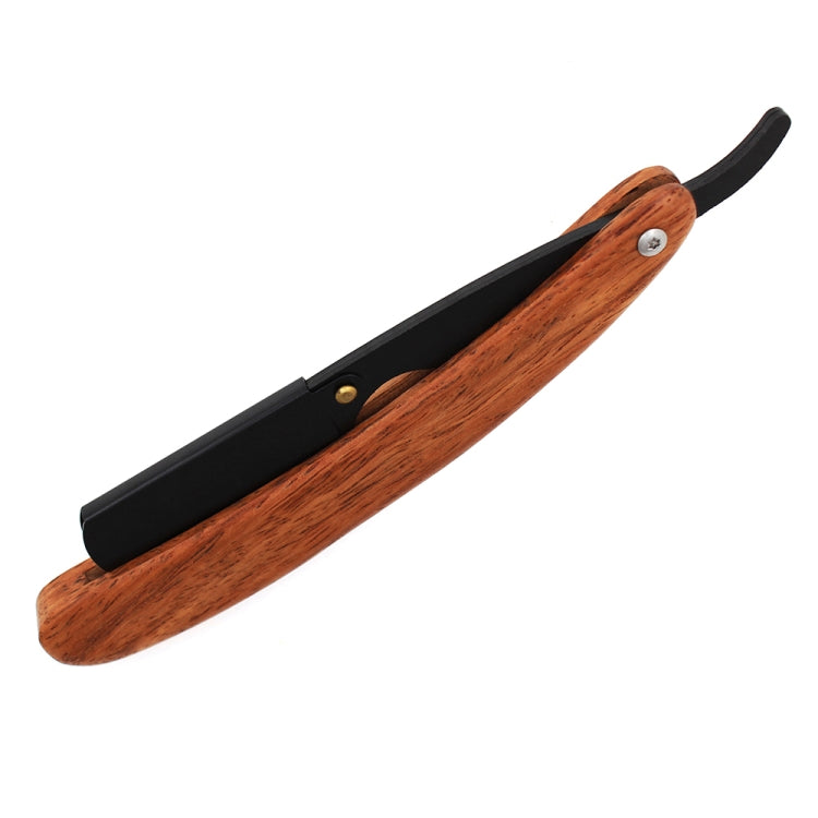 H-17 Men Classic Replaceable Blade Manual Shaver Folding Shaving Razor(Dark Wood Texture)