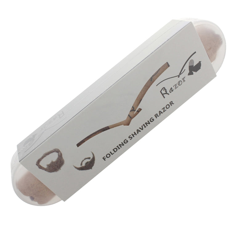 H-17 Men Classic Replaceable Blade Manual Shaver Folding Shaving Razor(Dark Wood Texture)