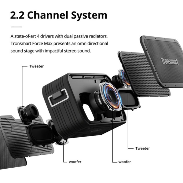 Tronsmart Force Max 80W Portable Outdoor Waterproof Bluetooth 5.0 Speaker