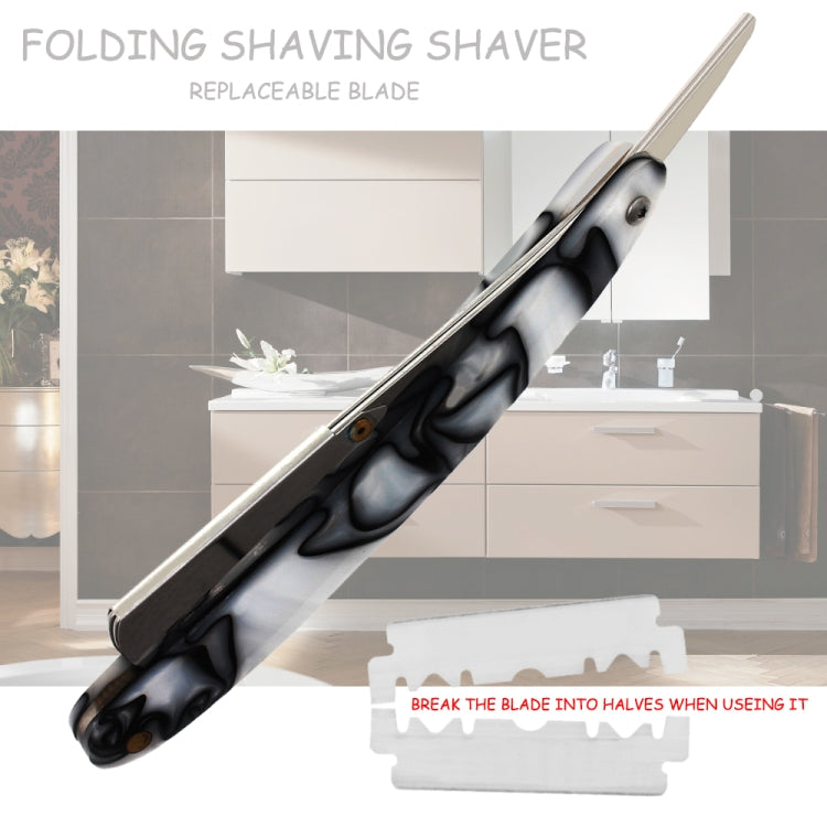 H-20 Men Classic Replaceable Blade Manual Shaver Folding Shaving Razor(Grey Resin)