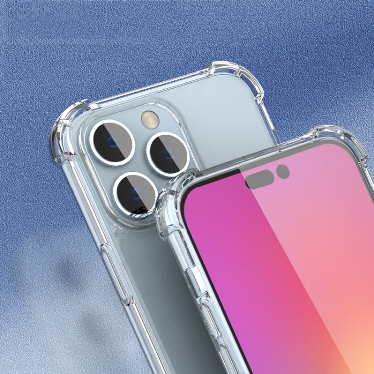 For iPhone 14 Pro Max Four-corner Airbag Anti-fall Phone Case (Transparent)