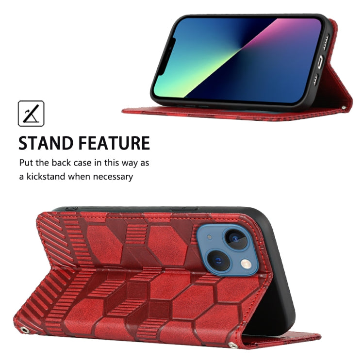 For iPhone 14 Football Texture Magnetic Leather Flip Phone Case