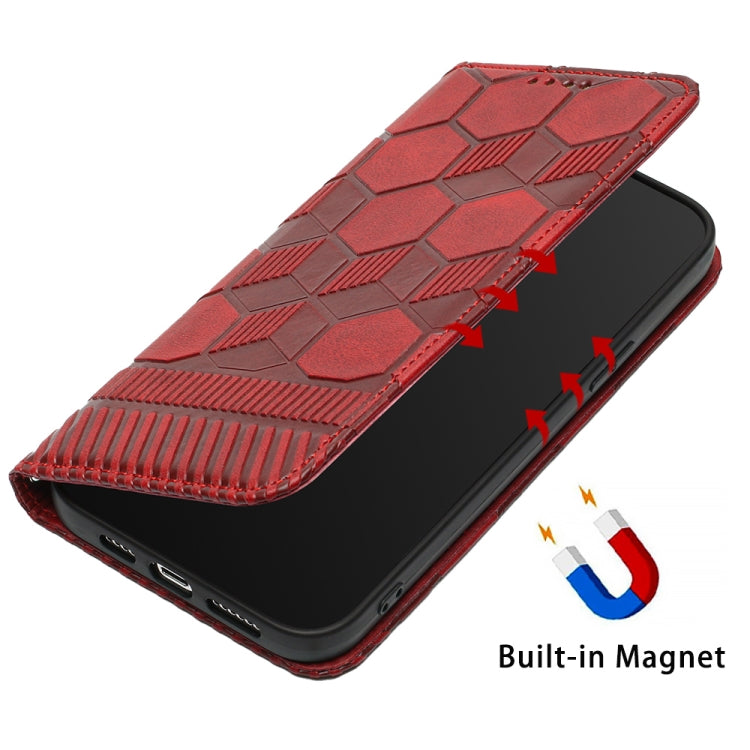 For iPhone 14 Football Texture Magnetic Leather Flip Phone Case