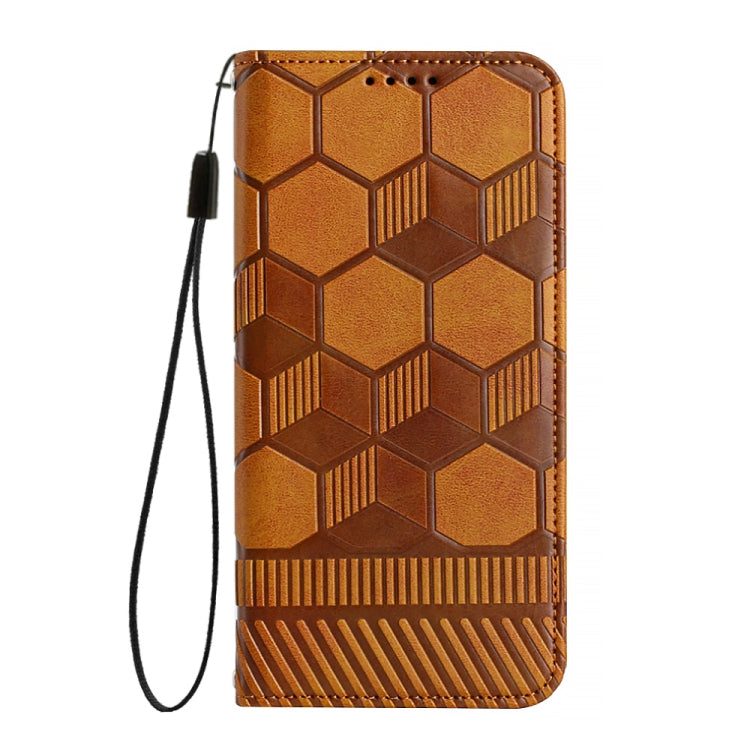 For iPhone 14 Football Texture Magnetic Leather Flip Phone Case