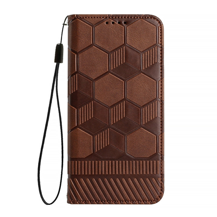 For iPhone 14 Football Texture Magnetic Leather Flip Phone Case