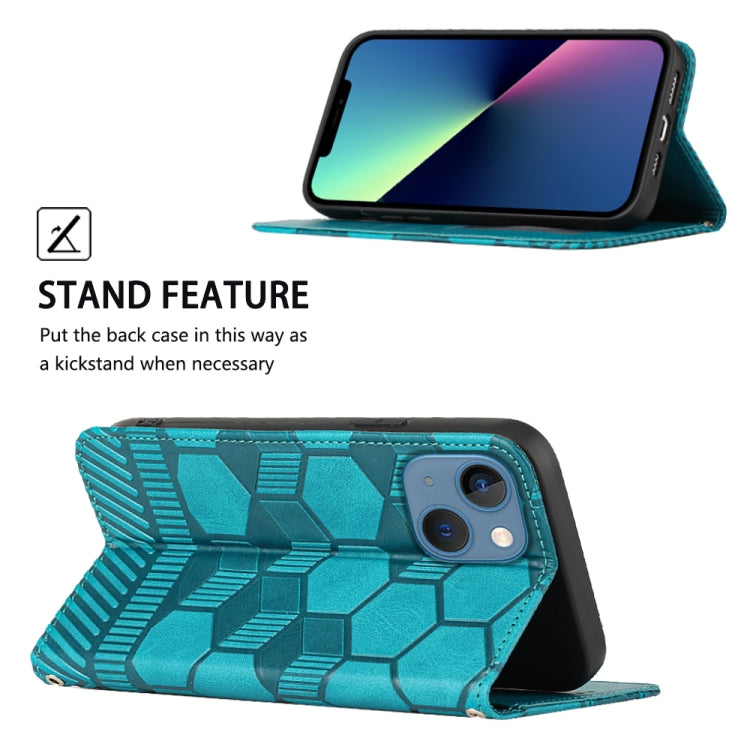 For iPhone 14 Football Texture Magnetic Leather Flip Phone Case