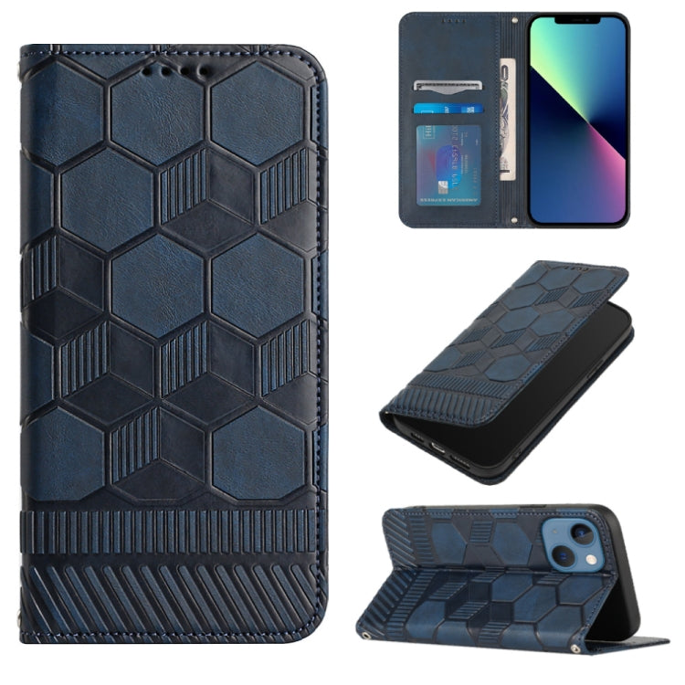 For iPhone 14 Football Texture Magnetic Leather Flip Phone Case