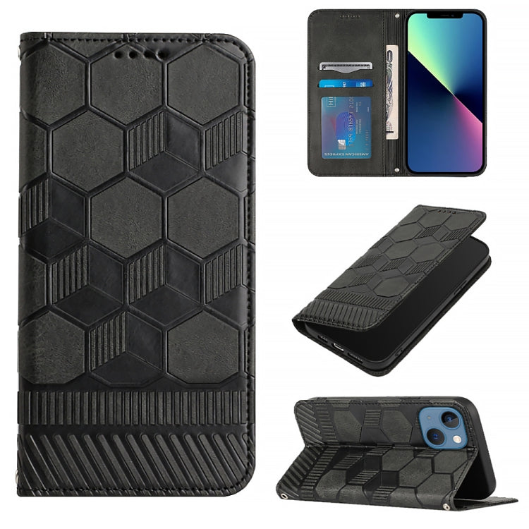 For iPhone 14 Football Texture Magnetic Leather Flip Phone Case