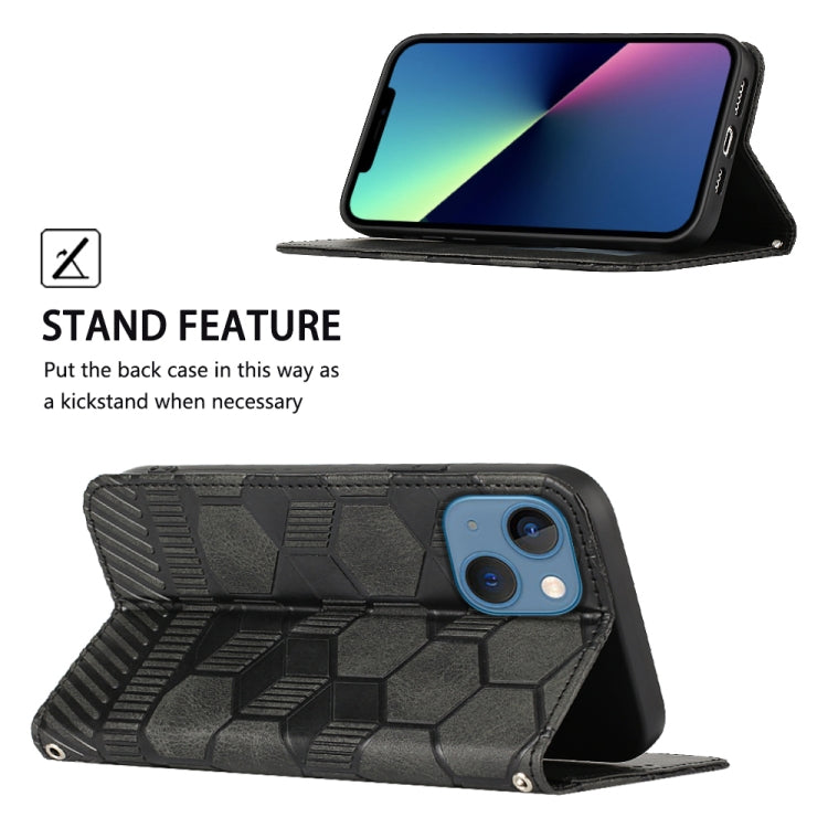 For iPhone 14 Football Texture Magnetic Leather Flip Phone Case