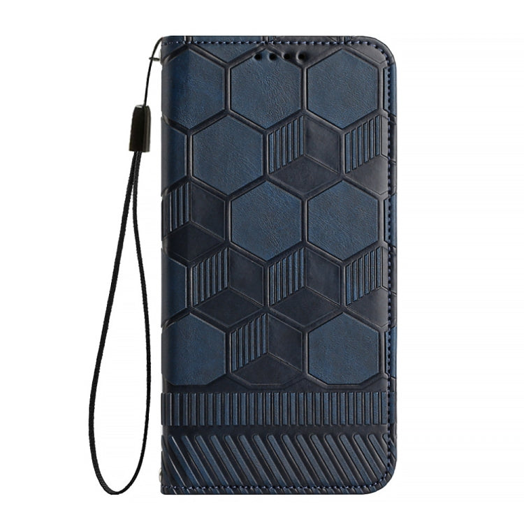 For iPhone 14 Plus Football Texture Magnetic Leather Flip Phone Case