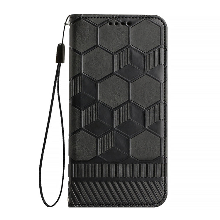 For iPhone 14 Plus Football Texture Magnetic Leather Flip Phone Case