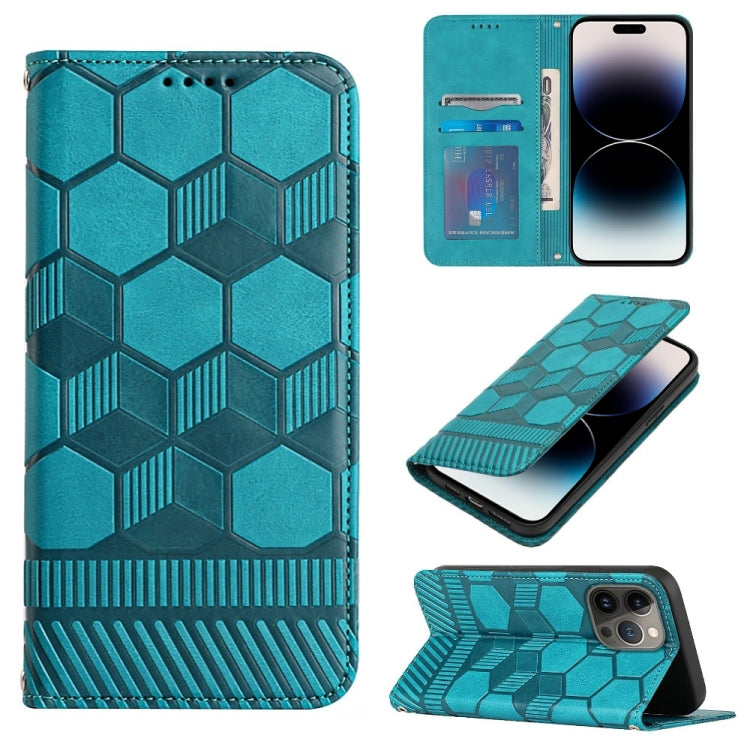 For iPhone 14 Pro Football Texture Magnetic Leather Flip Phone Case