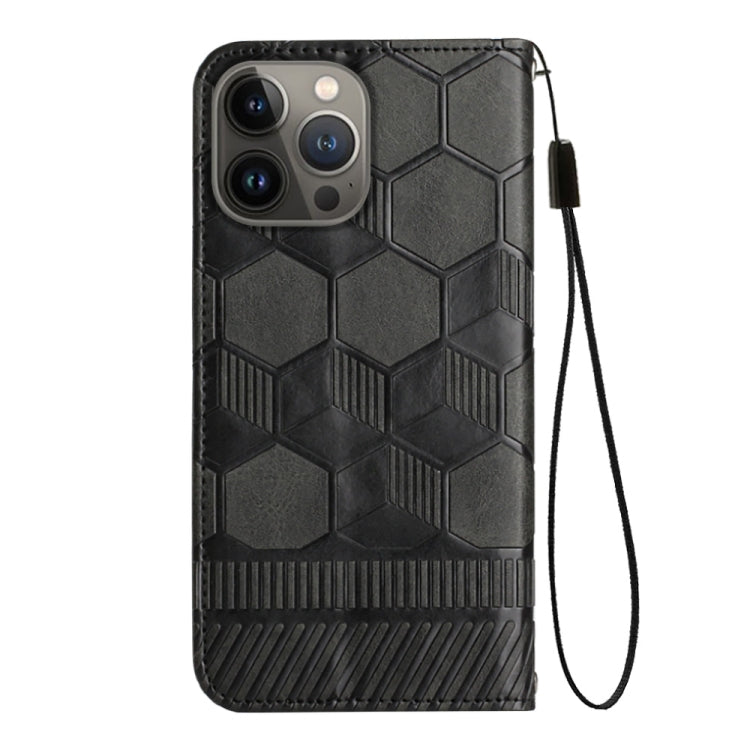 For iPhone 14 Pro Football Texture Magnetic Leather Flip Phone Case