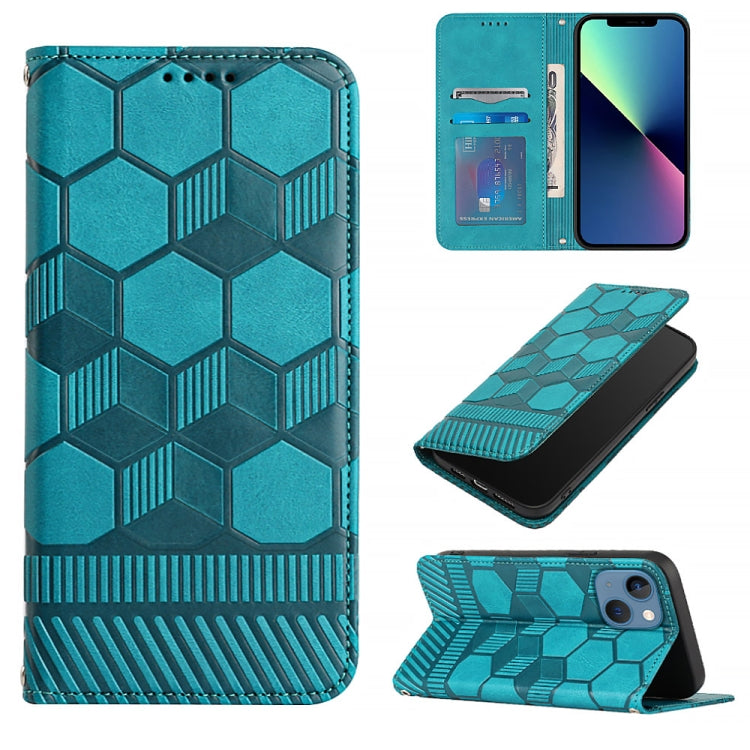 For iPhone 13 Football Texture Magnetic Leather Flip Phone Case