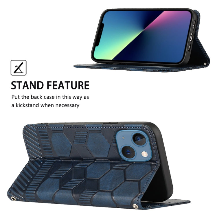 For iPhone 13 Football Texture Magnetic Leather Flip Phone Case