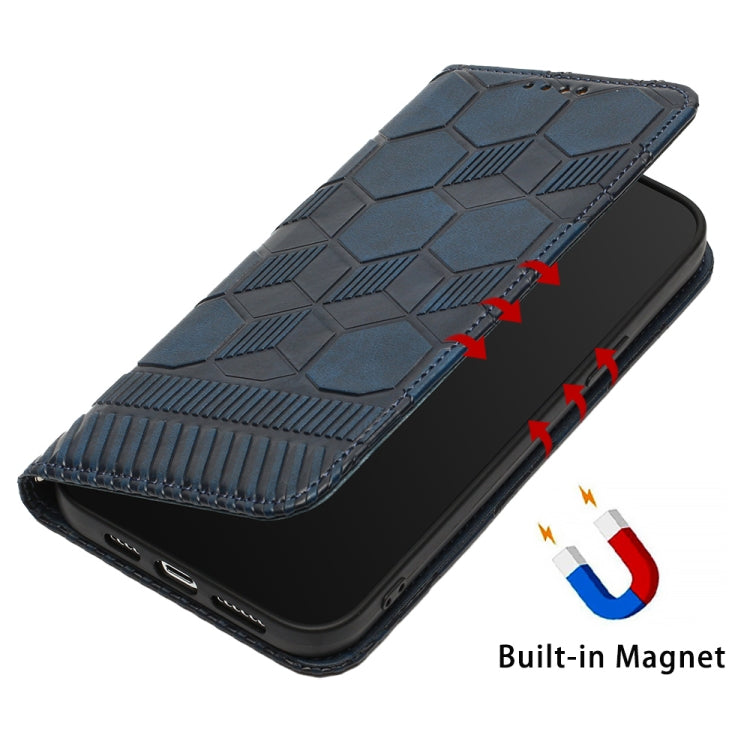 For iPhone 13 Football Texture Magnetic Leather Flip Phone Case