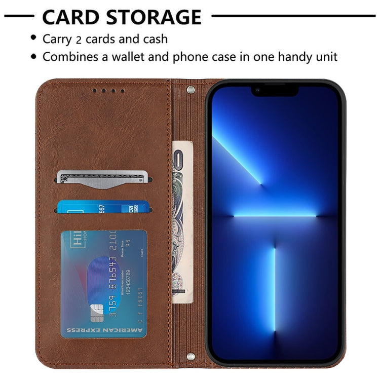 For iPhone 13 Pro Football Texture Magnetic Leather Flip Phone Case