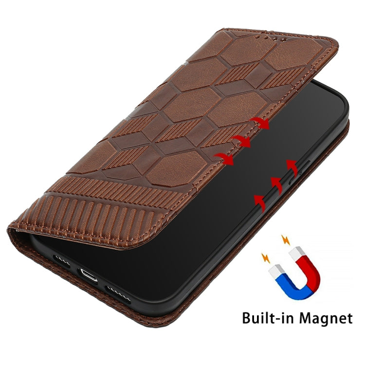 For iPhone 13 Pro Football Texture Magnetic Leather Flip Phone Case
