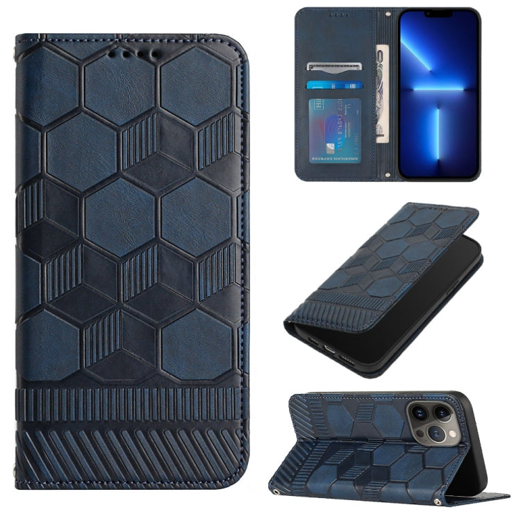 For iPhone 13 Pro Football Texture Magnetic Leather Flip Phone Case