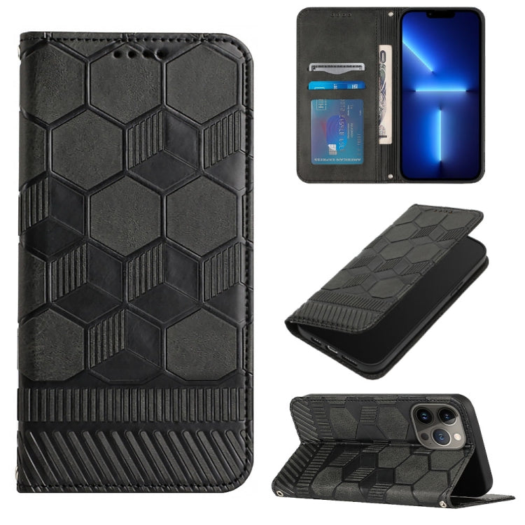 For iPhone 13 Pro Football Texture Magnetic Leather Flip Phone Case