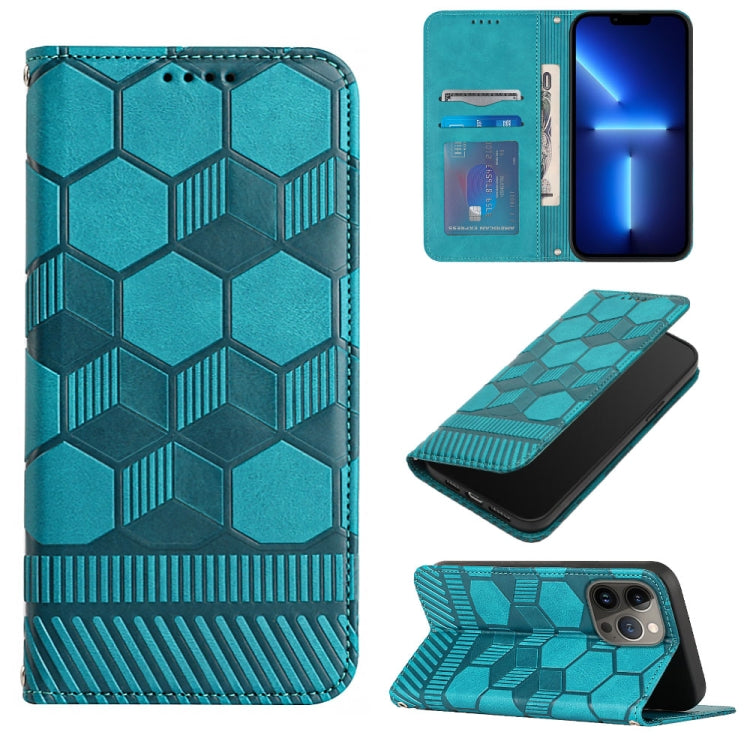 For iPhone 13 Pro Max Football Texture Magnetic Leather Flip Phone Case