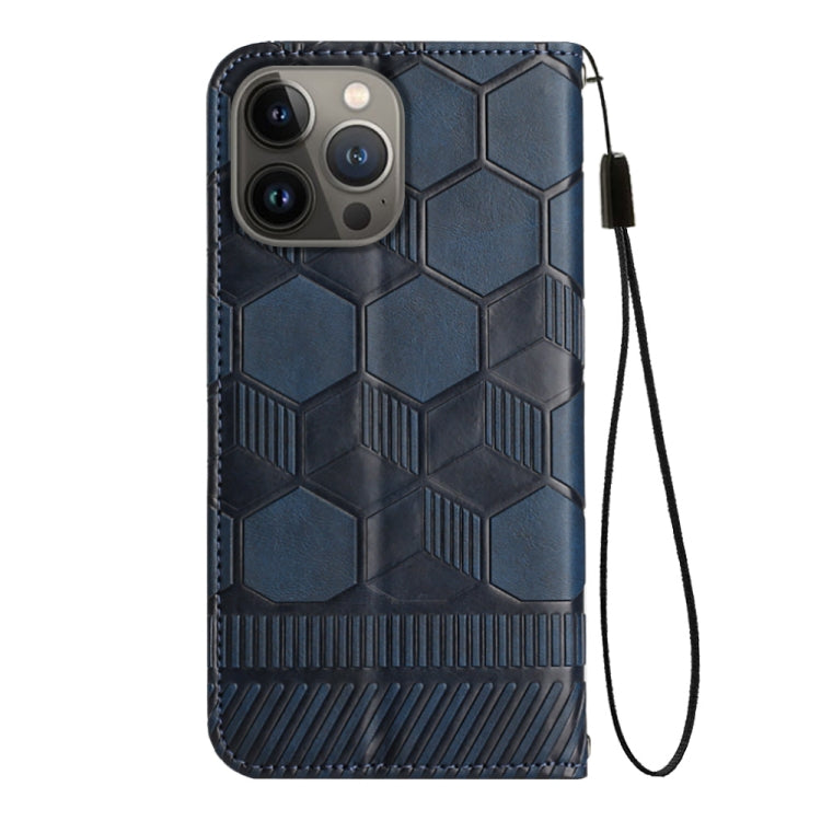 For iPhone 13 Pro Max Football Texture Magnetic Leather Flip Phone Case