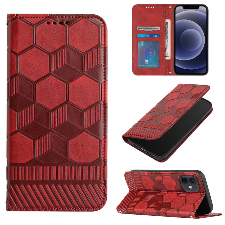 For iPhone 12 mini Football Texture Magnetic Leather Flip Phone Case