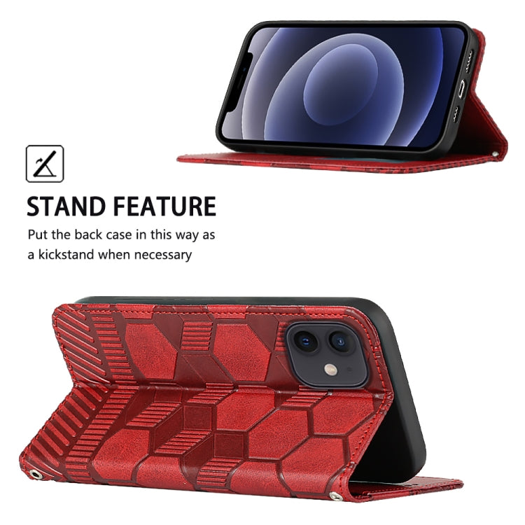 For iPhone 12 mini Football Texture Magnetic Leather Flip Phone Case
