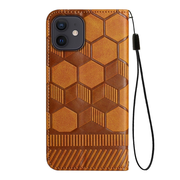 For iPhone 12 mini Football Texture Magnetic Leather Flip Phone Case