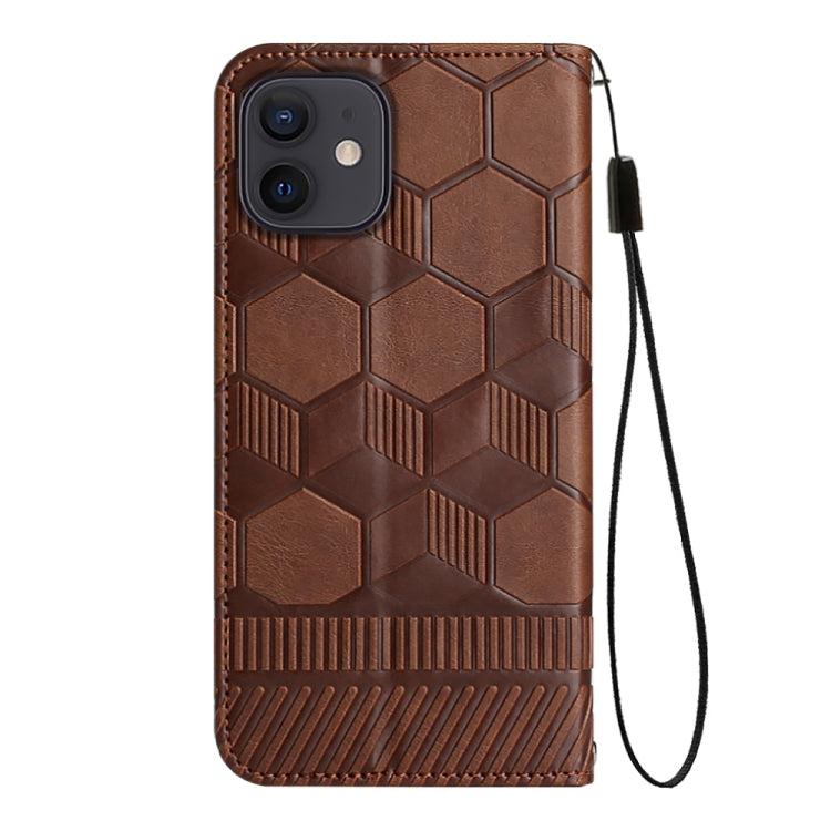 For iPhone 12 mini Football Texture Magnetic Leather Flip Phone Case