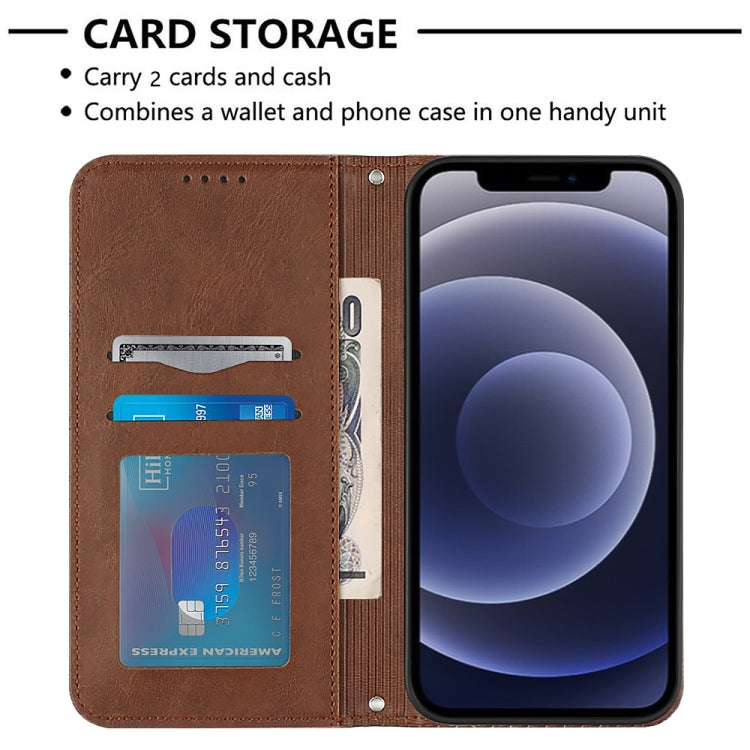 For iPhone 12 mini Football Texture Magnetic Leather Flip Phone Case