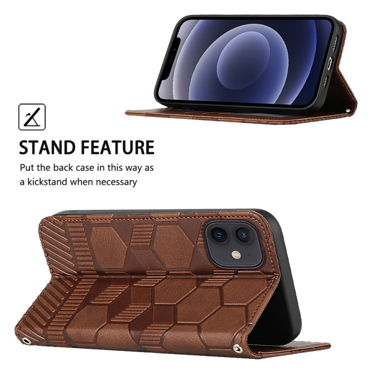 For iPhone 12 mini Football Texture Magnetic Leather Flip Phone Case