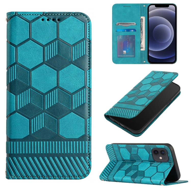 For iPhone 12 mini Football Texture Magnetic Leather Flip Phone Case