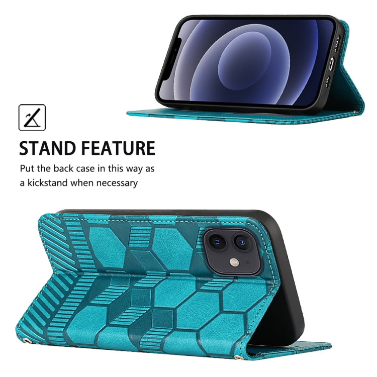 For iPhone 12 mini Football Texture Magnetic Leather Flip Phone Case