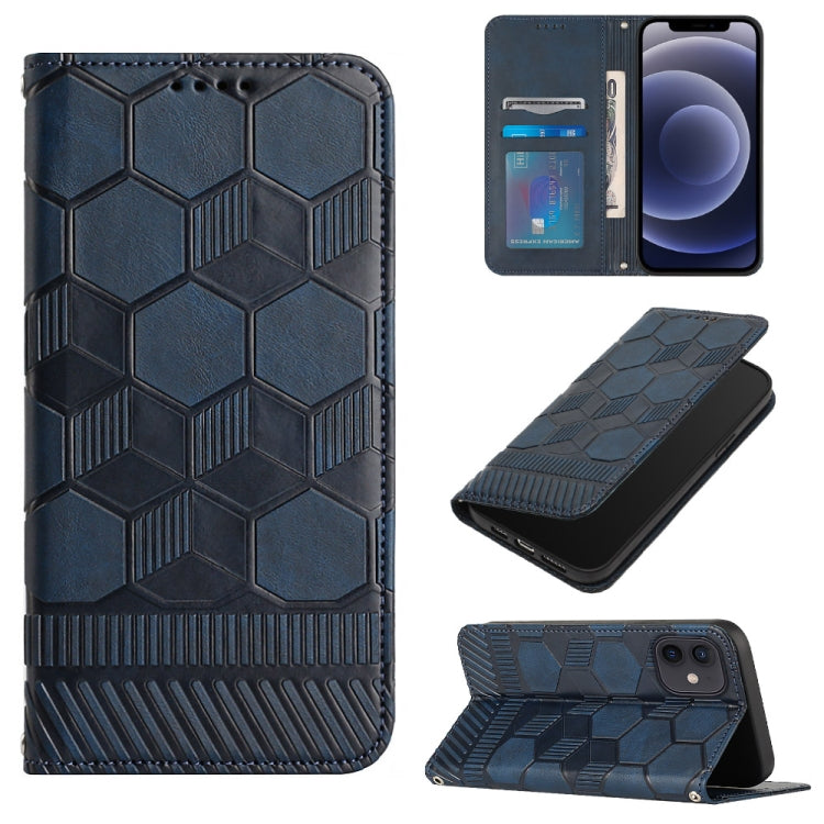 For iPhone 12 mini Football Texture Magnetic Leather Flip Phone Case