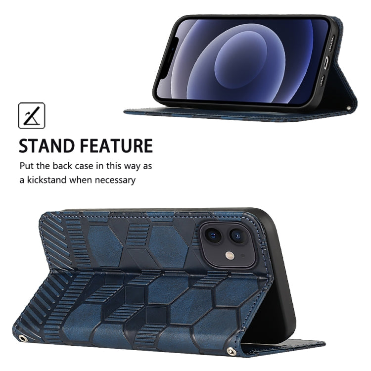 For iPhone 12 mini Football Texture Magnetic Leather Flip Phone Case