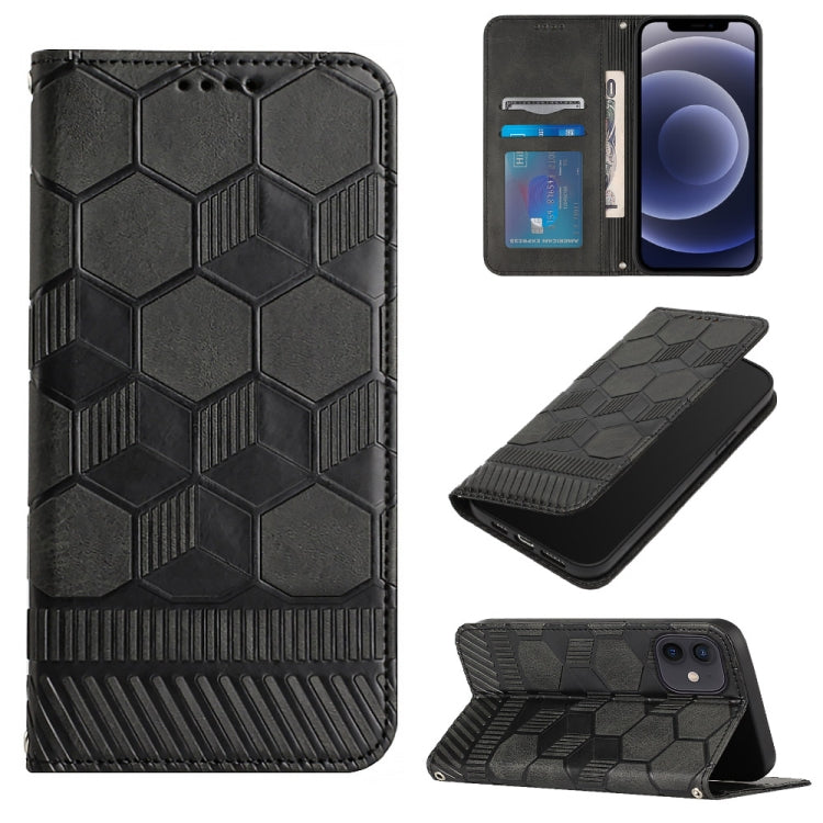 For iPhone 12 mini Football Texture Magnetic Leather Flip Phone Case