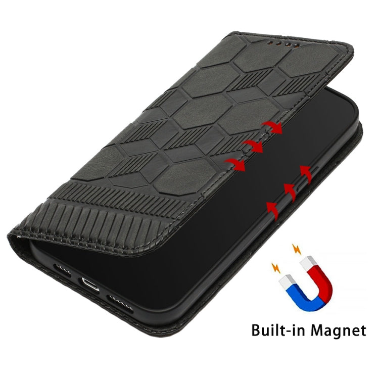 For iPhone 12 mini Football Texture Magnetic Leather Flip Phone Case