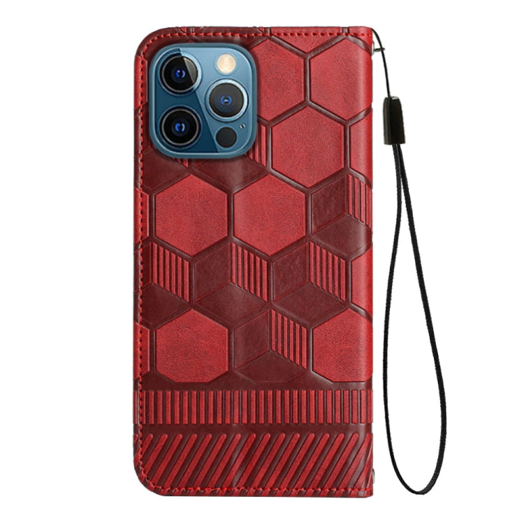 For iPhone 12 / 12 Pro Football Texture Magnetic Leather Flip Phone Case